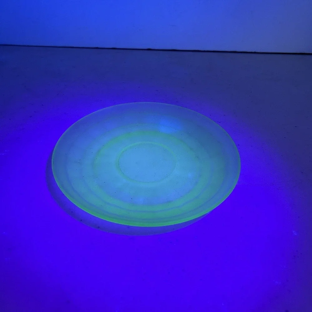 Green Uranium Depression Glass Salad Plate‎ – Frosted Vintage Glow